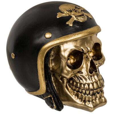 HUCHA CALALVERA DORADA CASCO NEGRO - Imagen 2