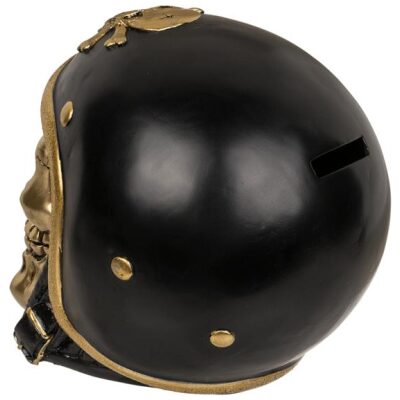 HUCHA CALALVERA DORADA CASCO NEGRO - Imagen 3