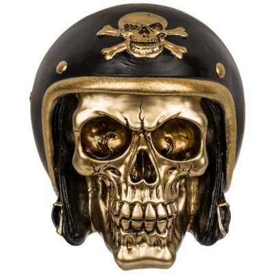 HUCHA CALALVERA DORADA CASCO NEGRO