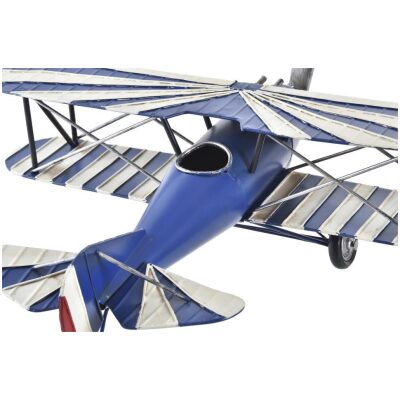 METAL AVION BIPLANO ALAS RAYADAS 2 COL. 45X38 - Imagen 3