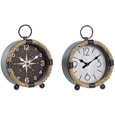 RELOJ MESA RETRO CON CABO EN BORDE 2 COL.
