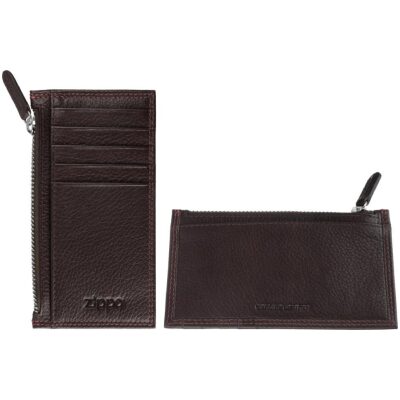 CARTERA ZIPPO MARRON CREMALLERA