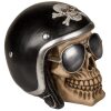 HUCHA CALAVERA MOTORISTA CASCO NEGRO CON GAFAS - Imagen 4