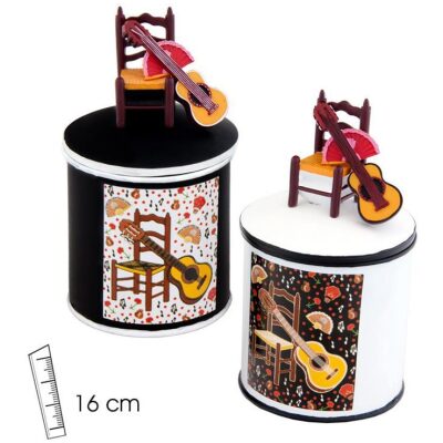 BOTE METAL 16 CM. MOTIVOS FLAMENCOS 2 MOD.