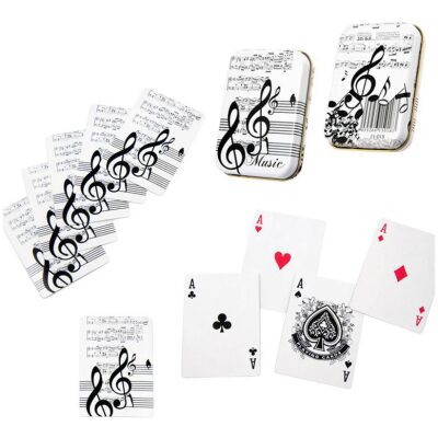 CARTAS POCKER+CAJA LATA MUSICA CLASICA