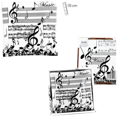 CENICERO 10X10 CRISTAL NOTA MUSICAL CLASICA