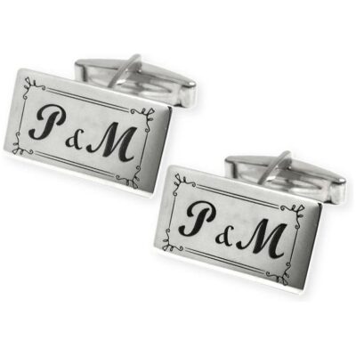 GEMELO PLATA RECTANGULAR CON GRABADO FECHA - Imagen 2
