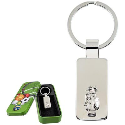 LLAVERO BOLSA GOLF SOBRE PLACA RECTANGULAR CAJA