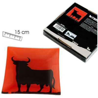 PLATO 15X15 CM. ROJO TORO NEGRO