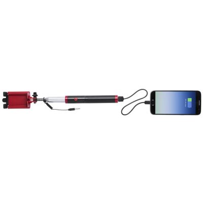 PALO SELFIE CON POWER BANK  2.200 mAh ROJO o NEGRO - Imagen 2