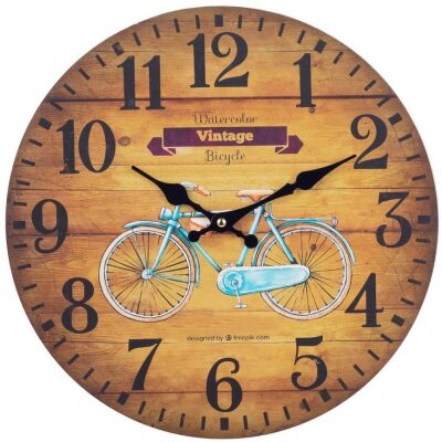 RELOJ PARED 34 CM. BICICLETA AZUL