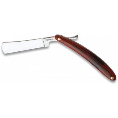 NAVAJA BARBERA MANGO MADERA  HOJA 7 CM