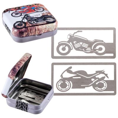 SET 12 CLIPS MOTOS+CAJA DECORADA