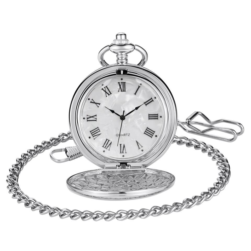 RELOJ BOLSILLO CUARZO Nº ROMANOS NACARADO
