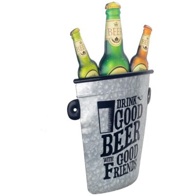 CHAPA PARED CUBO CERVEZA 55X36 CM