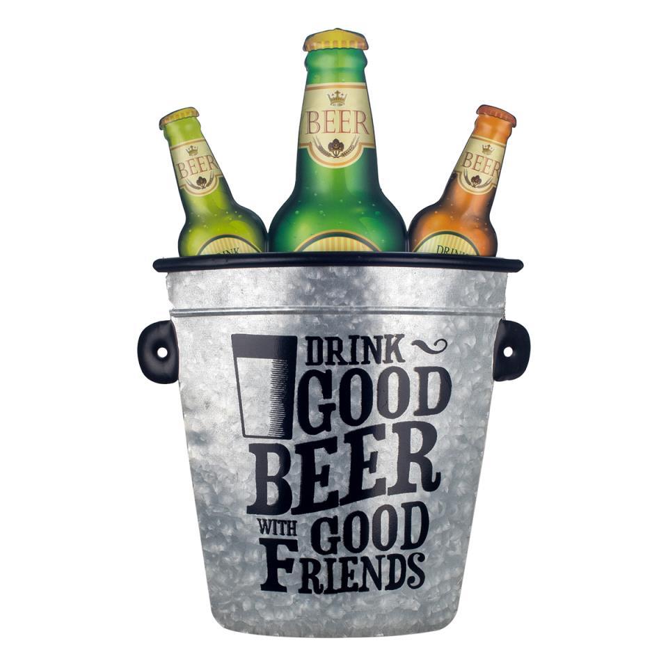 CHAPA PARED CUBO CERVEZA 55X36 CM