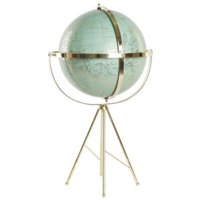 GLOBO TERRAQUEO VERDE 63 CM  TRIPODE DORADO
