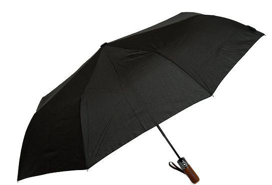 PARAGUAS PLEGABLE NEGRO PUÑO MADERA