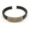 PULSERA ABACO ACERO QUIRURGICO CAUCHO PLANO PLATA