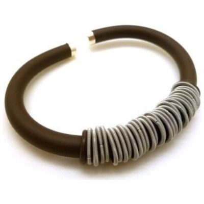 PULSERA TUBULAR CAUCHO PLATA ARMADILLO COL  SURT