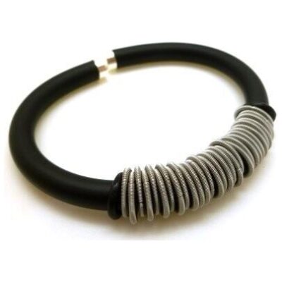 PULSERA TUBULAR CAUCHO PLATA ARMADILLO COL  SURT