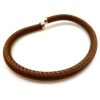 PULSERA TUBULAR PIEL-PLATA ABIERTA