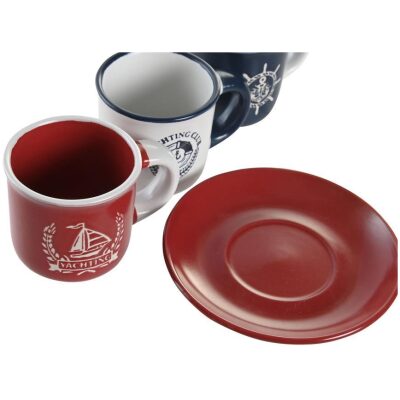 SET 6 TAZAS PLATOS MOT  NAUTICO COL  SURTIDOS