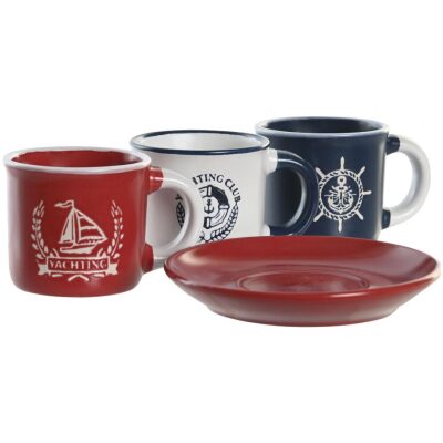 SET 6 TAZAS PLATOS MOT  NAUTICO COL  SURTIDOS