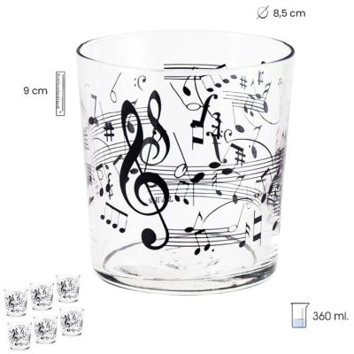 SET 6 VASOS 360 ML  MOTIVO MUSICAL