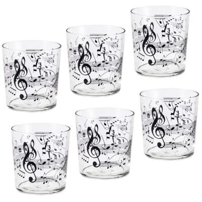 SET 6 VASOS 360 ML  MOTIVO MUSICAL