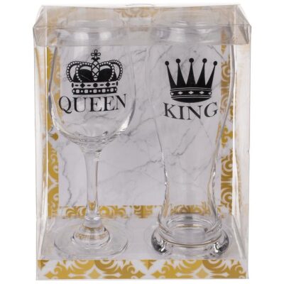 VASOS PAREJA KING&QUEEN