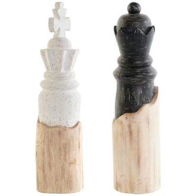 FIGURAS TALLADAS AJEDREZ 2 UNID  REY-REINA