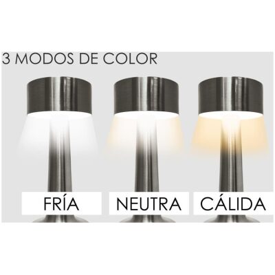 LAMPARA LED DISEÑO TACTIL 3 TONOS LUZ MOD  ACERO