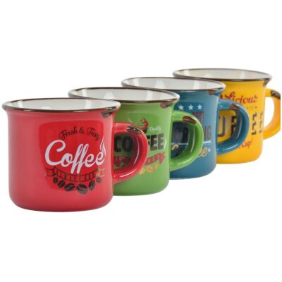 TAZA PQÑA  RETRO MOD  Y COL  SURTIDOS