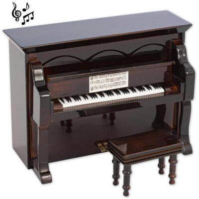 MINIATURA MUSICAL PIANO PARED MADERA MARRON