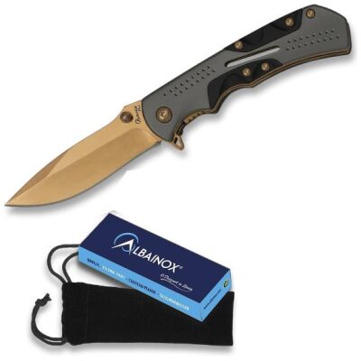 NAVAJA 7 5 CM  ALBAINOC HOJA DORADA
