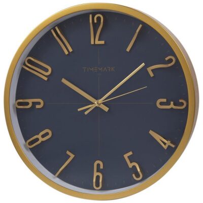 RELOJ PARED 34 CM  Nº RELIEVE AZUL CON DORADO