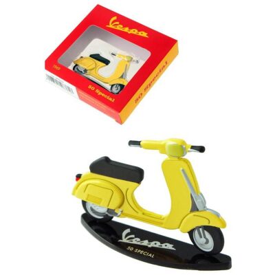 MINIATURA VESPA BIDIMENSIONAL MOTO AMARILLA