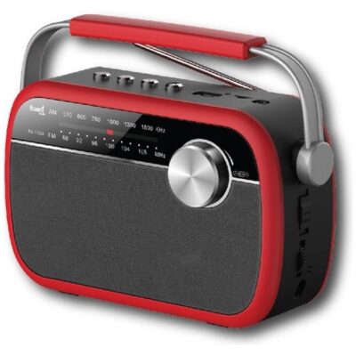 RADIO VINTAGE ROJA-NEGRA DIAL ANALOG AM/FM/BT USB 