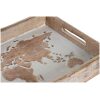 BANDEJA 39X23 CM  MAPAMUNDI MADERA