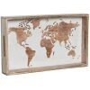 BANDEJA 39X23 CM  MAPAMUNDI MADERA
