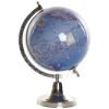 GLOBO TERRAQUEO 20 CM  CELESTE CONTORNOS ROJOS