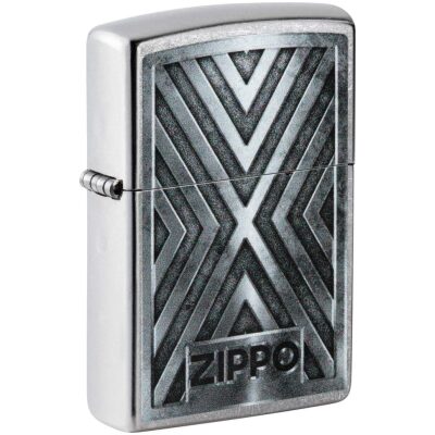 MECHERO ZIPPO ABSTRACT METAL PLATEADO