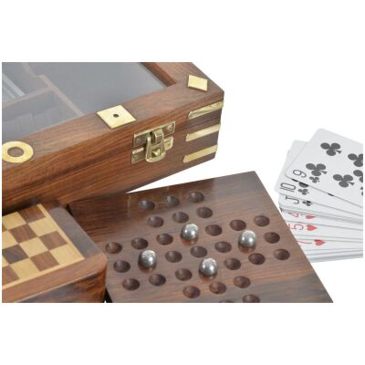 MULTIJUEGOS CAJA MADERA DECORADA 29 CM