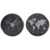 RELOJ PARED 30 CM  MAPAMUNDI DORADO O PLATEADO