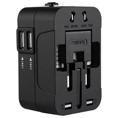 ADAPTADOR UNIVERSAL BLANCO CON 2 USB