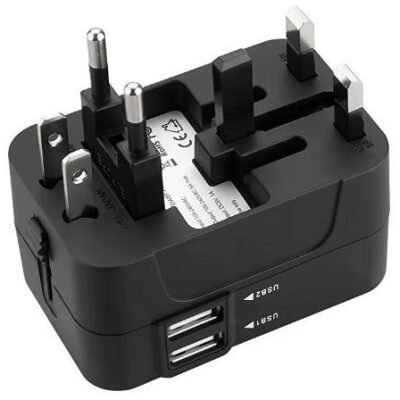 ADAPTADOR UNIVERSAL BLANCO CON 2 USB