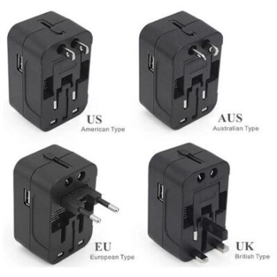 ADAPTADOR UNIVERSAL BLANCO CON 2 USB
