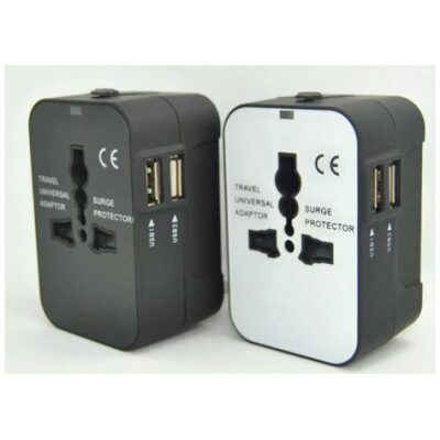 ADAPTADOR UNIVERSAL BLANCO CON 2 USB