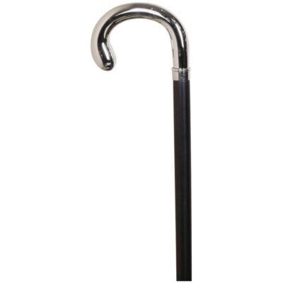 BASTON HAYA NEGRA PUÑO NIQUELADO 22 MM 